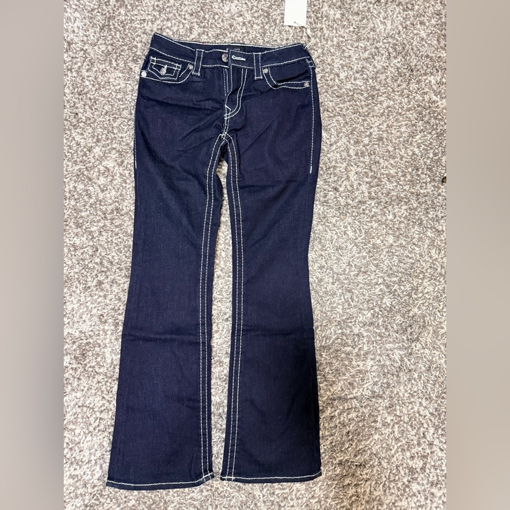 BNWT True Religion Dark Indigo Flare Jeans